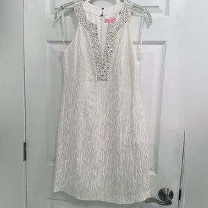 Lilly Pulitzer Iridescent Percy Shift Dress Resort White